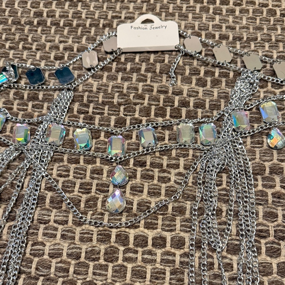 Silver Rhinestone Chain Belt - Picture 3 of 4